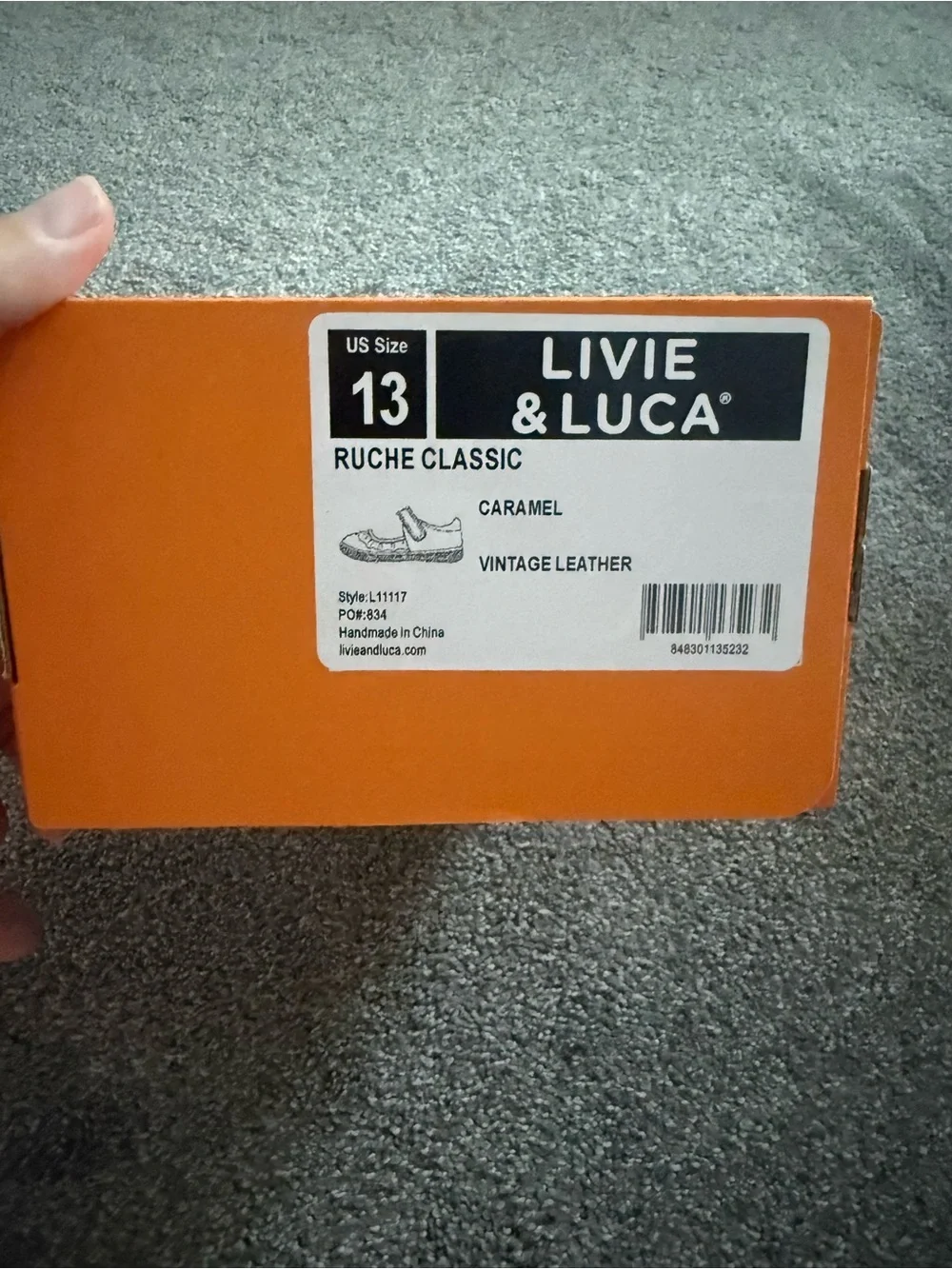 Livie and Luca Mary Jane Caramel Ruche Leather Shoes Sz 13